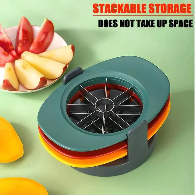 Alt view image 4 of 6 - Fruit Slicer, Telawah 4 in 1 Mango Core Slicer with Vegetable Peeler and Cleaning Brush, Mango Core Remover, Tomato Wedge, Simple Kitchen Tools
