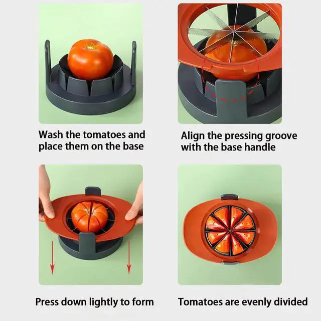 Alt view image 5 of 6 - Fruit Slicer, Telawah 4 in 1 Mango Core Slicer with Vegetable Peeler and Cleaning Brush, Mango Core Remover, Tomato Wedge, Simple Kitchen Tools