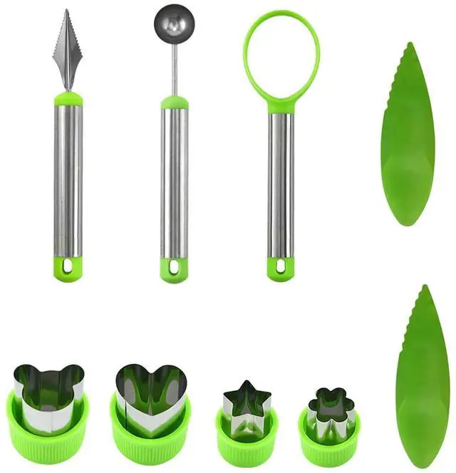 Main image of 9PCS Fruit Scooper Cutter Shapes Seed Remover Set, Fruit Slicers for Apple Slicer, Avocado Watermelon Cutter, Kiwifruit Scooper, 304 Stainless Steel