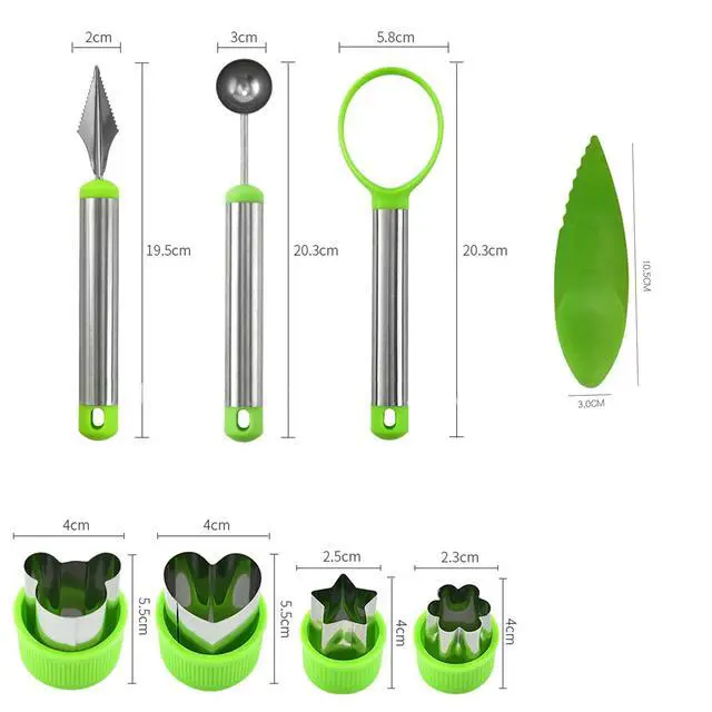 Alt view image 2 of 7 - 9PCS Fruit Scooper Cutter Shapes Seed Remover Set, Fruit Slicers for Apple Slicer, Avocado Watermelon Cutter, Kiwifruit Scooper, 304 Stainless Steel