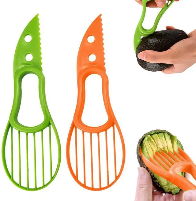 Main image of Lightweight Avocado Slicer ToolAvocado Cutter Tool 3-in-12 Pack (Orange + Green)