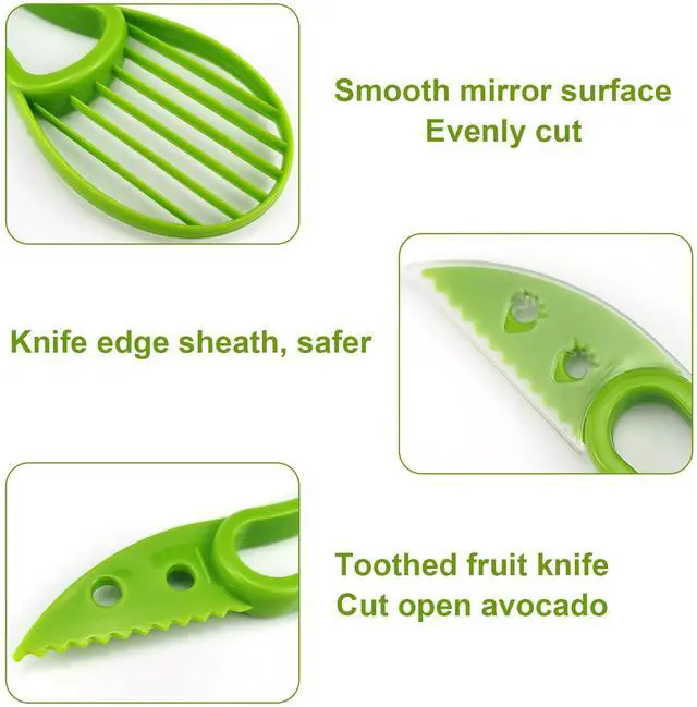 Alt view image 2 of 7 - Lightweight Avocado Slicer ToolAvocado Cutter Tool 3-in-12 Pack (Orange + Green)