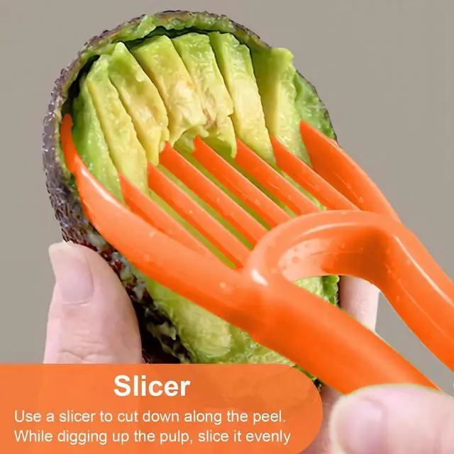 Alt view image 6 of 7 - Lightweight Avocado Slicer ToolAvocado Cutter Tool 3-in-12 Pack (Orange + Green)