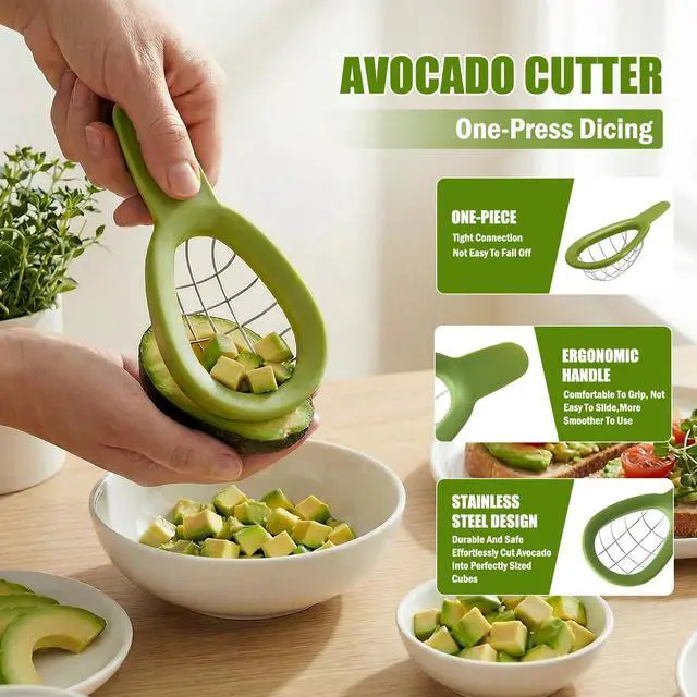 Alt view image 4 of 7 - Egg Slicers, Avocado 3 Piece Set with Avocado Container, Includes Avocado Slicer and Avocado Cutter Tool, Dishwasher Safe for Slicing, Dicing and Keeping Avocados Fresh