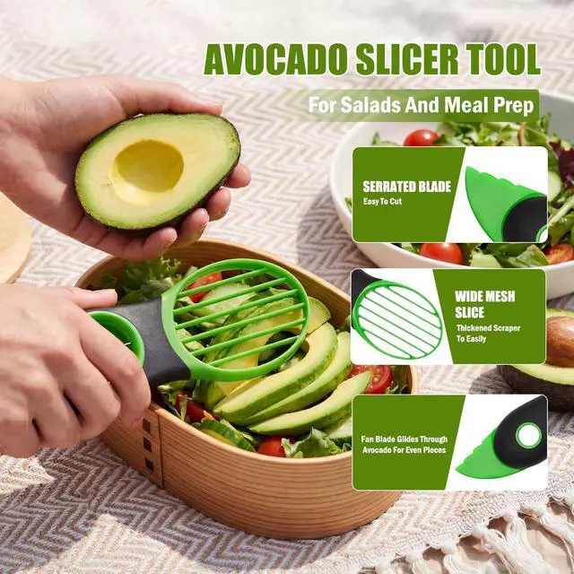 Alt view image 3 of 7 - Egg Slicers, Avocado 3 Piece Set with Avocado Container, Includes Avocado Slicer and Avocado Cutter Tool, Dishwasher Safe for Slicing, Dicing and Keeping Avocados Fresh