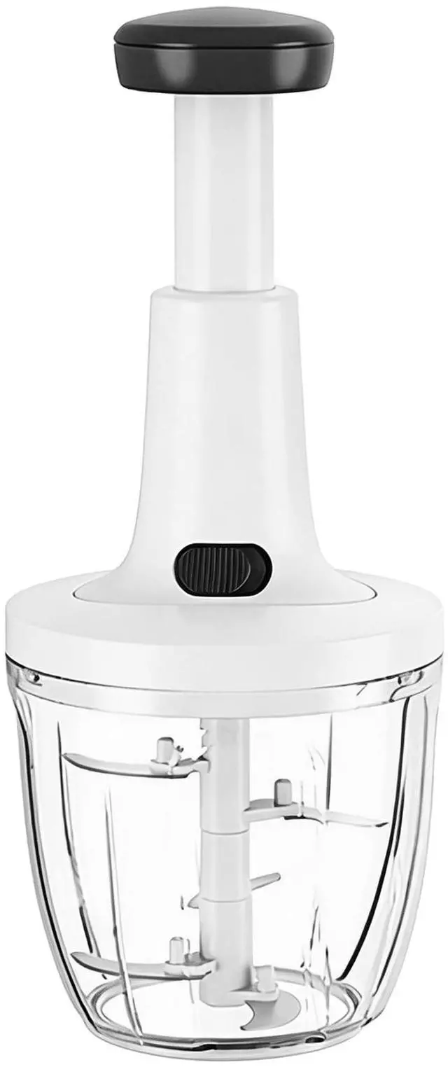 Main image of Manual Food Chopper Hand Push Express Vegetable Dicer Mincer Sharp Blades Onion Cutter Garlic Mincer with Container for Chili Meat Nuts Herbs, Dishwasher Safe