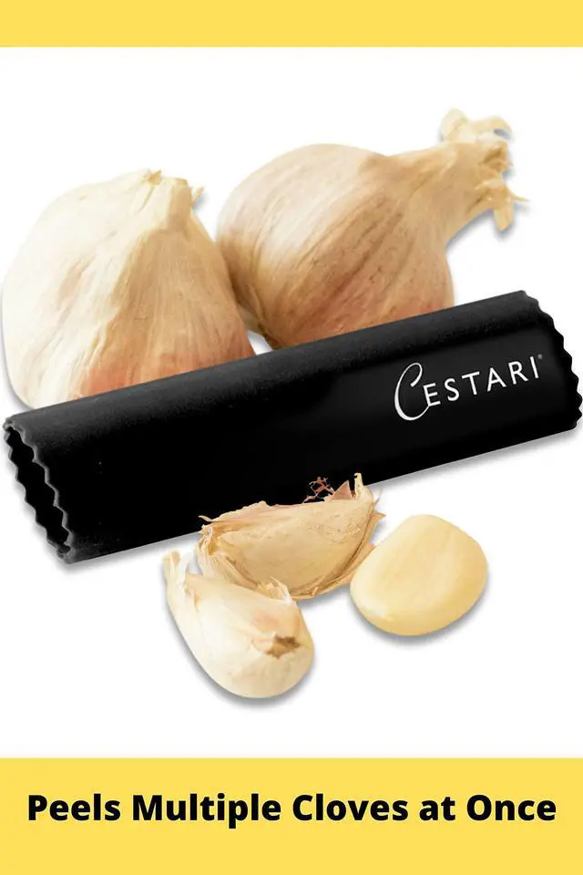 Alt view image 3 of 7 - Premium Garlic Peeler - Silicone Easy Roll Garlic Roller Tube - Sturdy Thick Odor Free Silicone - Removes Garlic Peels in Seconds - Peels Multiple Cloves - BPA Free - Black