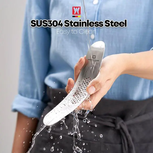 Alt view image 2 of 7 - Stainless Steel Curved Garlic Presser or Cheese Grater, Curved Pressing & Grating Motion, Minimalist Design, Stylish Kitchen Essentials 205mm x 48mm / 8.07 inches x 1.89 inches
