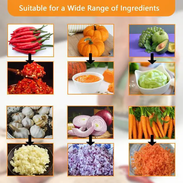 Alt view image 4 of 6 - Portable Hand-Powered Garlic Mincer, Mini Manual Food Chopper for Small Kitchen, Multi-Use Onion Cutter for Garlic, Vegetables Ingredients, Ginger, Fruits, Set with Peeler (2 Pieces)