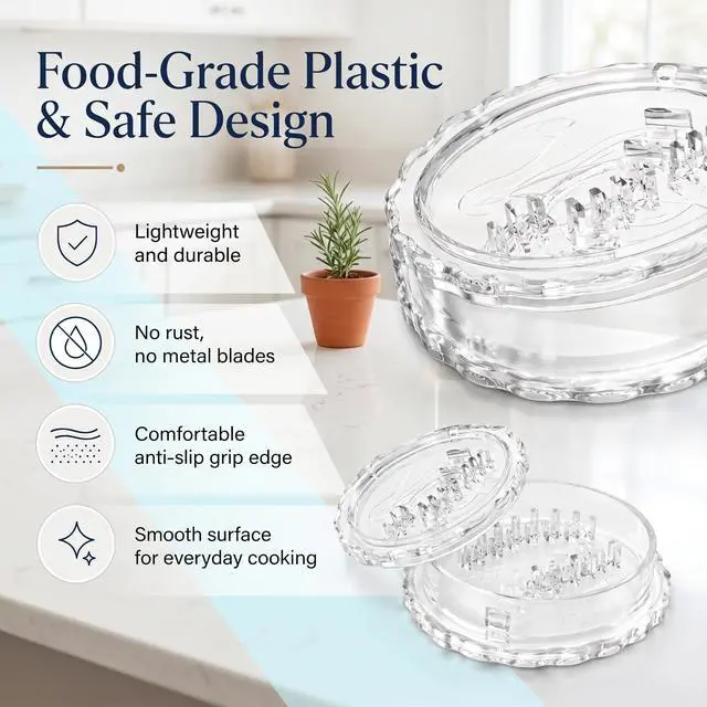 Alt view image 6 of 7 - 2pcManual Garlic Twister,Manual Garlic Crusher and Mincer, Transparent Twisting Garlic Chopper Tool, Multi-Functional Handheld Grinder for Ginger, Nuts, Herbs and Spices, Easy to Clean Kitchen Gadget