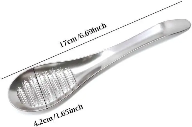 Alt view image 2 of 6 - Stainless Steel Garlic Ginger Fruits Root Vegetable Grater Grinder Spoon for Kitchen