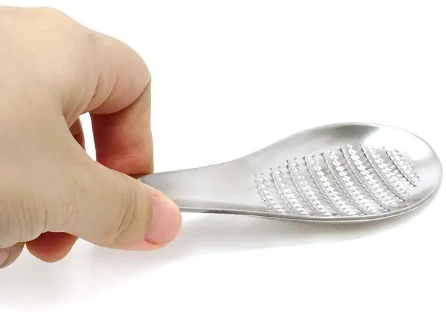 Alt view image 5 of 6 - Stainless Steel Garlic Ginger Fruits Root Vegetable Grater Grinder Spoon for Kitchen
