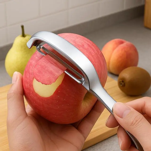 Alt view image 2 of 7 - 3-in-1 Garlic Press, Lemon Slicer & Peeler Set - Rustproof Stainless Steel, Easy-Clean with Soft, Ergonomic Handle