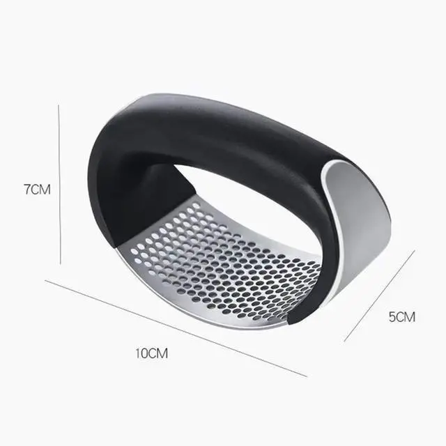 Alt view image 3 of 7 - Garlic press kitchen tool garlic peeler stainless steel professional ginger crusher ergonomic labor-saving crusher (S)