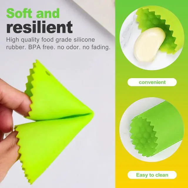 Alt view image 4 of 6 - Silicone Garlic Peeler Tube Roller Set Odor Resistant Garlic Roller for Quick Clove Skin Removal Easy to Clean Kitchen Tool with Multicolor
