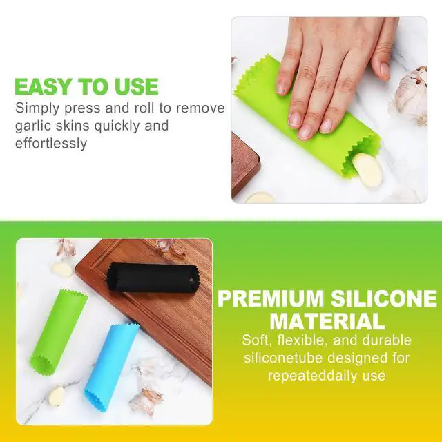 Alt view image 6 of 6 - Silicone Garlic Peeler Tube Roller Set Odor Resistant Garlic Roller for Quick Clove Skin Removal Easy to Clean Kitchen Tool with Multicolor