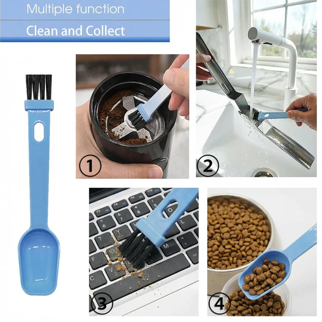 Alt view image 5 of 7 - Silicone Garlic Peeler Tube Roller with Brush, 2-in-1 Kitchen Gadget Set, Measuring Spoon with Cleaning Brush (5ml & 3ml) and Silicone Garlic Peeler, Easy-Clean Kitchen Utensils with Hanging Loops