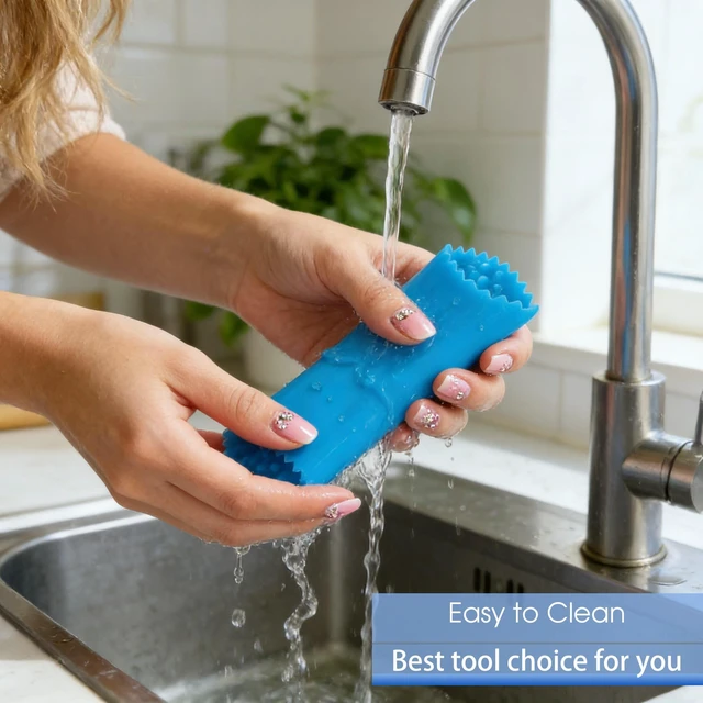 Alt view image 6 of 7 - Silicone Garlic Peeler Tube Roller with Brush, 2-in-1 Kitchen Gadget Set, Measuring Spoon with Cleaning Brush (5ml & 3ml) and Silicone Garlic Peeler, Easy-Clean Kitchen Utensils with Hanging Loops