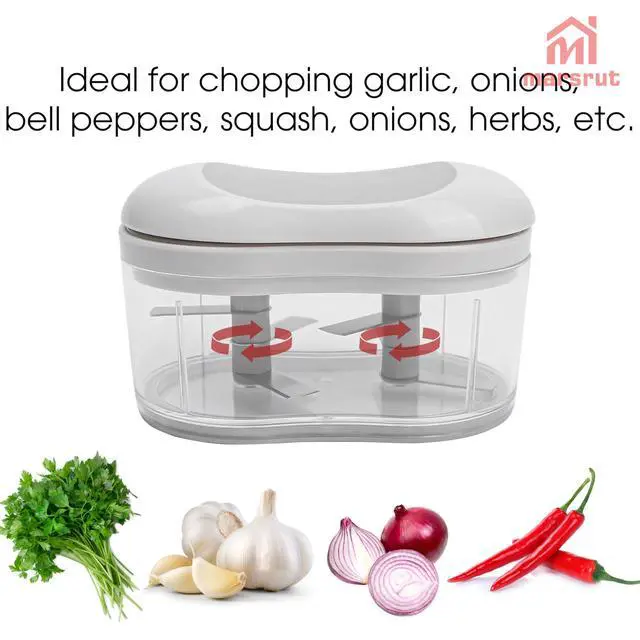 Alt view image 4 of 7 - Garlic Dicer Push Chopper, Manual Hand Press Picador De Ajo, Food Mincer Cutter Slicer for Onion Vegetable Chili Peppers Fruits, Small Portable Handheld Easy Processor Shredder for Household Kitchen