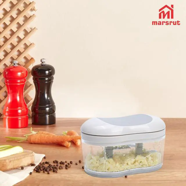 Alt view image 7 of 7 - Garlic Dicer Push Chopper, Manual Hand Press Picador De Ajo, Food Mincer Cutter Slicer for Onion Vegetable Chili Peppers Fruits, Small Portable Handheld Easy Processor Shredder for Household Kitchen