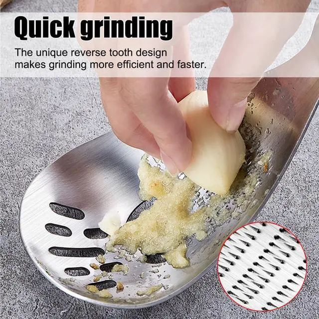 Alt view image 6 of 7 - Multipurpose Grinding Spoon,304 Stainless Steel Garlic Ginger Crusher Spoon Reverse Grinding Design for Home Kitchen Utensil