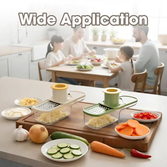 Alt view image 5 of 6 - 3 in 1 mini Ginger Garlic Grinder Super Thin, Multifunctional Mandoline slicer Grater with Hand Guard, Easy Grip Handheld Kitchen Tool, for Camping Cooking and Picnic (White)