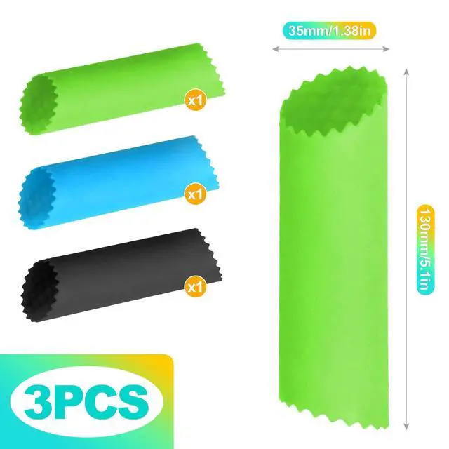 Alt view image 2 of 6 - 3 Pcs Silicone Garlic Peeler Tube Roller, Food-Grade & Effortless Skin Remover, Quick Kitchen Gadget for Fresh Cloves, Keeps Hands Odor-Free, Easy to Clean - Assorted Colors