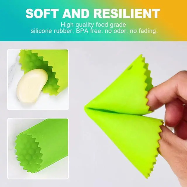 Alt view image 4 of 6 - 3 Pcs Silicone Garlic Peeler Tube Roller, Food-Grade & Effortless Skin Remover, Quick Kitchen Gadget for Fresh Cloves, Keeps Hands Odor-Free, Easy to Clean - Assorted Colors