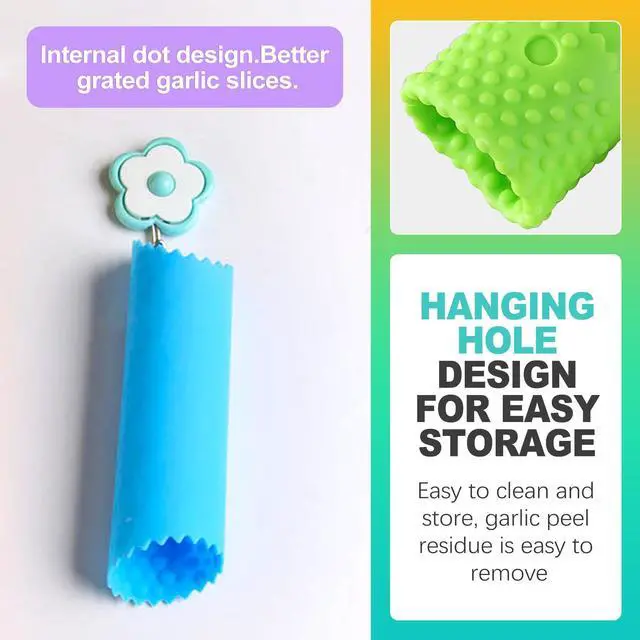 Alt view image 5 of 6 - 3 Pcs Silicone Garlic Peeler Tube Roller, Food-Grade & Effortless Skin Remover, Quick Kitchen Gadget for Fresh Cloves, Keeps Hands Odor-Free, Easy to Clean - Assorted Colors