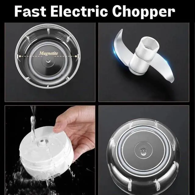 Alt view image 5 of 7 - The Perfect Part Vegetable Chopper - 300ML Electric Garlic Press Chopper For Kitchen,Cordless Mini Blender,Food, Salad, Meat,Veggie Chopper (PINK)