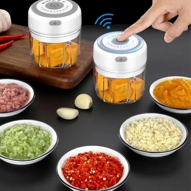 Alt view image 7 of 7 - The Perfect Part Vegetable Chopper - 300ML Electric Garlic Press Chopper For Kitchen,Cordless Mini Blender,Food, Salad, Meat,Veggie Chopper (PINK)