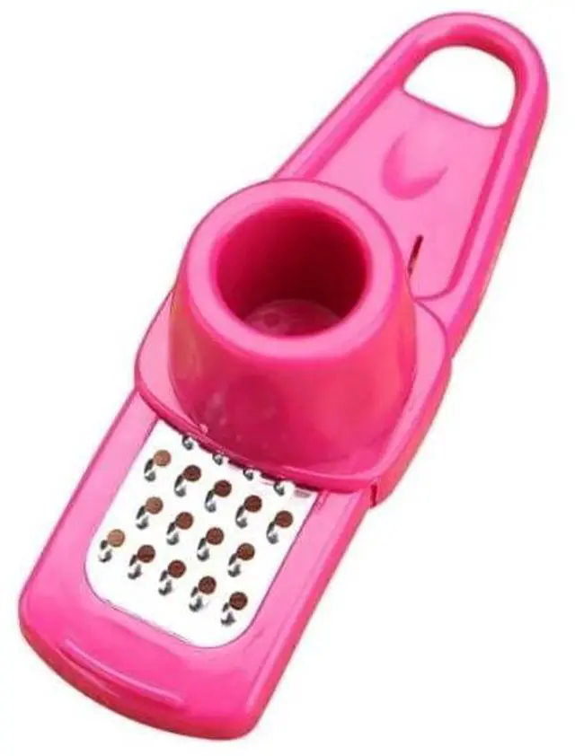 Alt view image 2 of 7 - Multipurpose Garlic Mincer and Garlic Crusher - Easy Squeeze Clean Garlic Press, Dishwasher Safe Sturdy Tool Compact and Portable Design for Extracts More Paste Per Clove - Pink