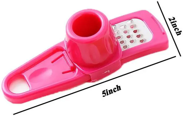 Alt view image 3 of 7 - Multipurpose Garlic Mincer and Garlic Crusher - Easy Squeeze Clean Garlic Press, Dishwasher Safe Sturdy Tool Compact and Portable Design for Extracts More Paste Per Clove - Pink