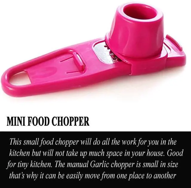 Alt view image 5 of 7 - Multipurpose Garlic Mincer and Garlic Crusher - Easy Squeeze Clean Garlic Press, Dishwasher Safe Sturdy Tool Compact and Portable Design for Extracts More Paste Per Clove - Pink