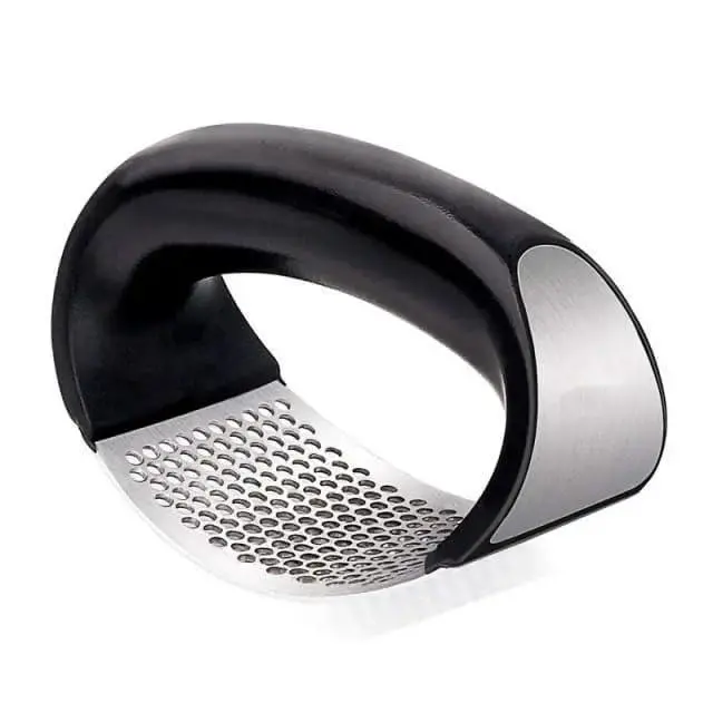 Alt view image 6 of 7 - Premium Stainless Steel Garlic Press Heavy Duty, Rustproof, Dishwasher Safe & Easy to Use Includes Silicone Finger Protector & Bonus Finger Guard for Safe Cooking.