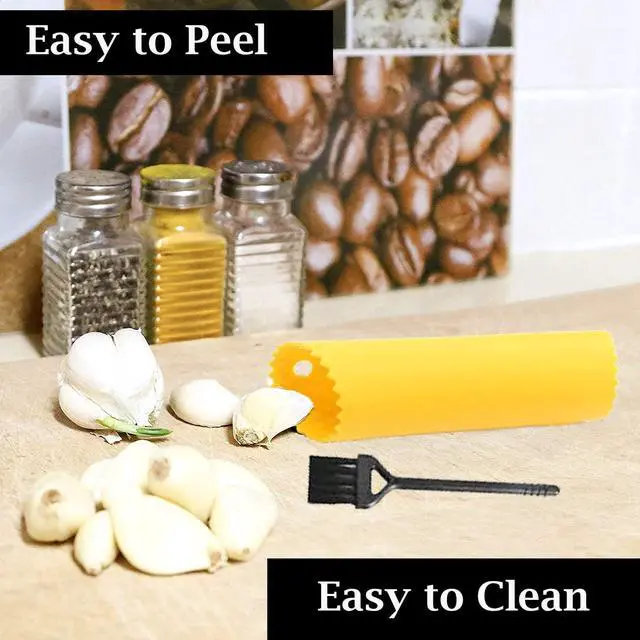 Alt view image 6 of 7 - Garlic Peeler Tube Set (Silicone Peeler and Cleaning Brush), Roller Garlic Peeling Kitchen Tool Easy Cleaning and Dishwasher Safe