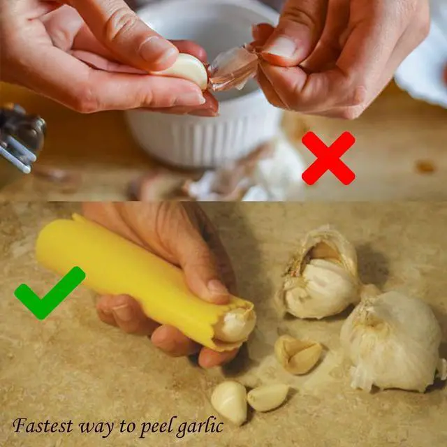 Alt view image 7 of 7 - Garlic Peeler Tube Set (Silicone Peeler and Cleaning Brush), Roller Garlic Peeling Kitchen Tool Easy Cleaning and Dishwasher Safe