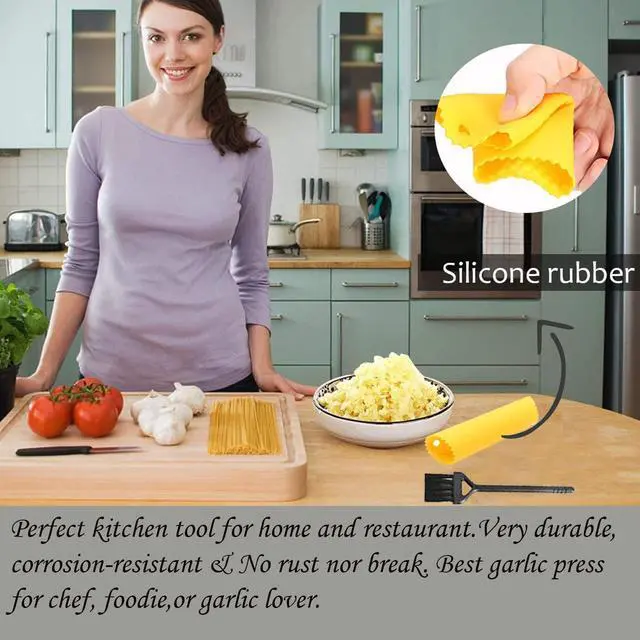 Alt view image 5 of 7 - Garlic Peeler Tube Set (Silicone Peeler and Cleaning Brush), Roller Garlic Peeling Kitchen Tool Easy Cleaning and Dishwasher Safe