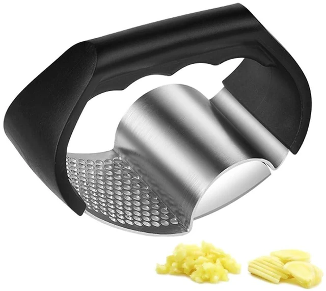 Main image of 2-in-1 Stainless Steel Garlic Press Garlic Crusher Handheld Garlic Press Rocker Kitchen Gadget for Perfectly Minced Garlic