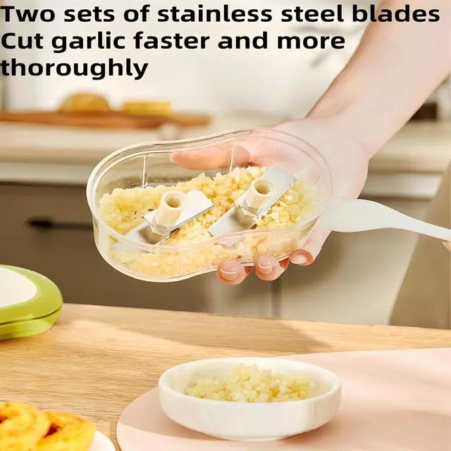 Alt view image 5 of 5 - Manual Press Chopper Garlic Mincer Chili Peppers Vegetable Chopper Easy-Press One-Press Onion Mincer Portable Food Processor for Garlic Onion Peppers Vegetable Household Kitchen