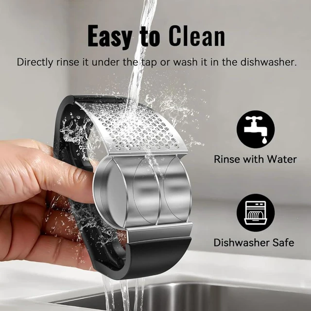 Alt view image 7 of 7 - 2-in-1 Stainless Steel Garlic Press Garlic Crusher Handheld Garlic Press Rocker Kitchen Gadget for Perfectly Minced Garlic