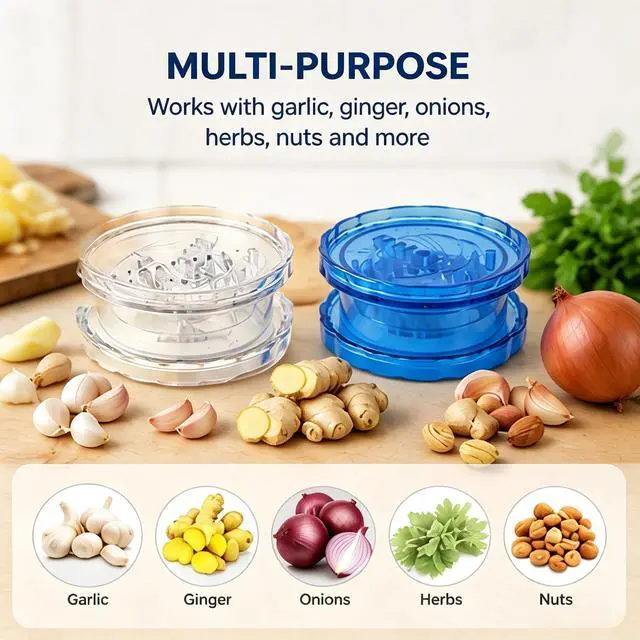Alt view image 3 of 6 - Manual Garlic Twister Mincer, Crusher and Herb Chopper Tool, 2 Pack
