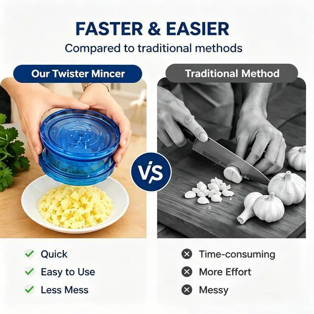 Alt view image 4 of 6 - Manual Garlic Twister Mincer, Crusher and Herb Chopper Tool, 2 Pack