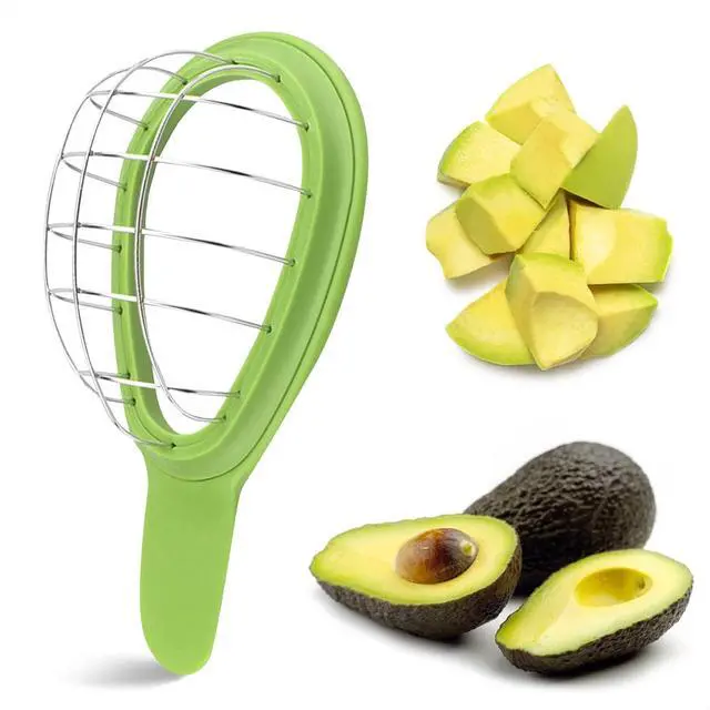 Main image of Avocado Slicer Tool - 3.2 x 6.3 Inches Avocado Cuber Tool with Ergonomic Handle, Easy to Use and Clean, Food-Grade Plastic and Stainless Steel, Good for Salads, Guacamole, or Smoothie