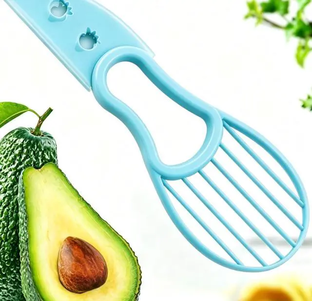 Alt view image 3 of 4 - 3-in-1 Avocado Slicer, Plastic Cutter with Peeler, Corer, and Pulp Separator, Kitchen Tool