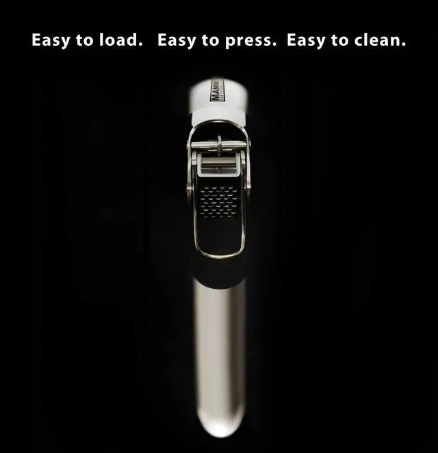 Alt view image 2 of 7 - Stainless Steel Garlic Press, Heavy Duty Professional Grade Double Lever-Assisted Garlic Mincer with High Capacity Reservoir - Easy to Clean and Rust Free Garlic Crusher