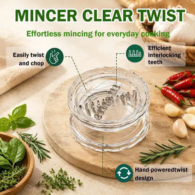 Alt view image 2 of 6 - 2PCS Clear Manual Garlic Twister Mincer