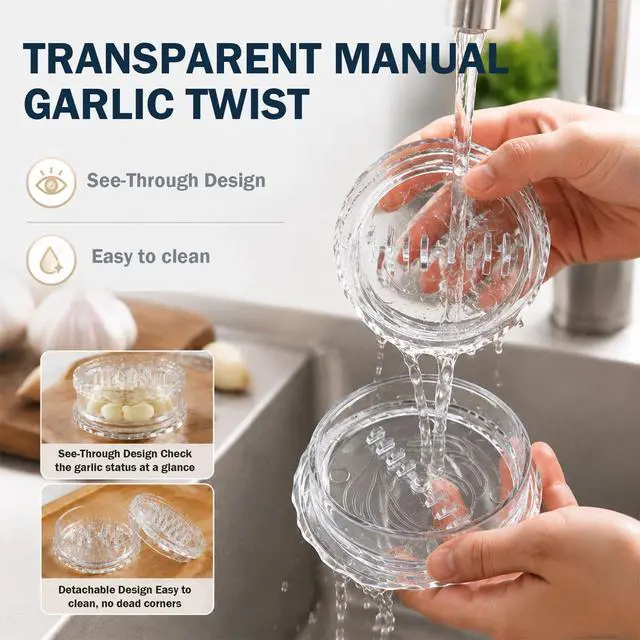 Alt view image 3 of 6 - 2PCS Clear Manual Garlic Twister Mincer