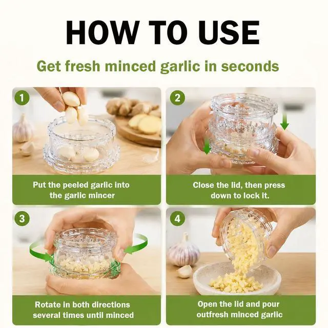 Alt view image 5 of 6 - 2PCS Clear Manual Garlic Twister Mincer
