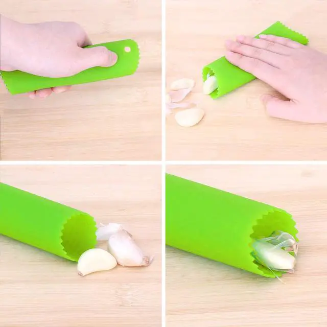 Alt view image 4 of 7 - Garlic Press Rocker, Stainless Steel Garlic Mincer Crusher Professional Kitchen Gadgets Garlic Chopper with Ergonomic Handle, Silicone Garlic Peeler